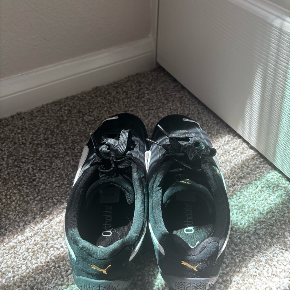 Puma Black Sneakers with Gold and White Accents - Picture 3 of 3